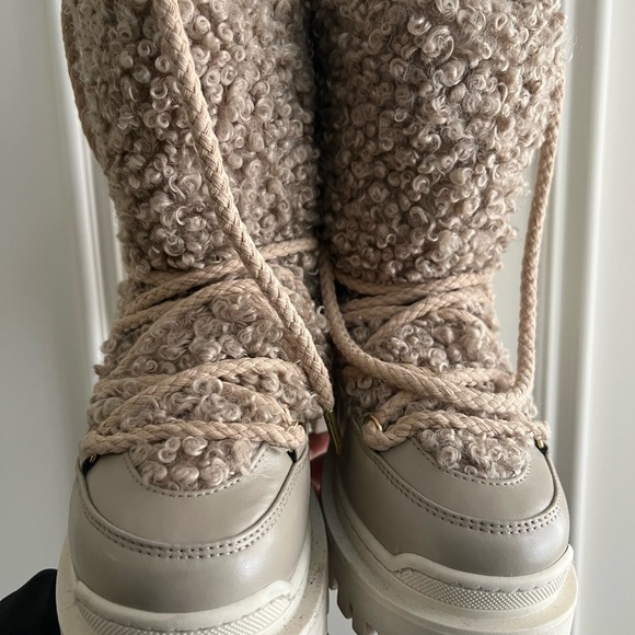 Inuikii Shoes - Inuikii Beige and Cream Winter Boots